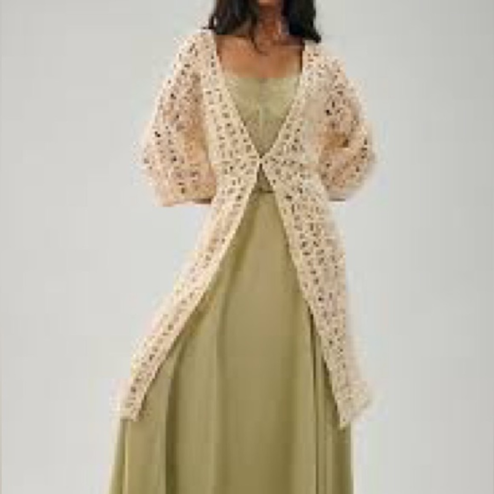 NWT Anthropologie Textured Cut-Out Duster Cardigan-One Size